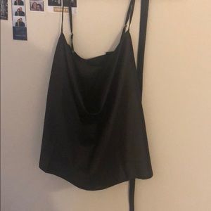Black satin scoop neck cami